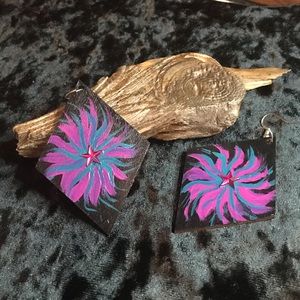 Hand Painted Abstract Earrings